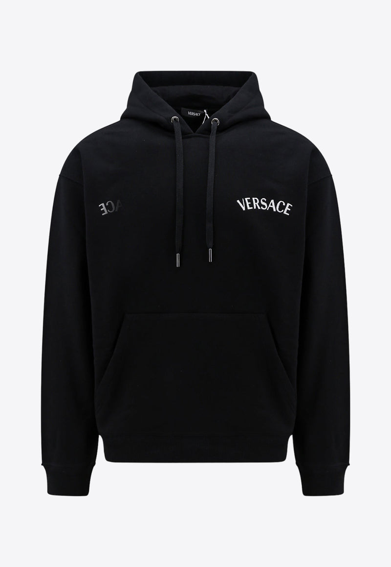 Versace Logo Embroidery Hooded Sweatshirt Black 10139791A09923_1B000