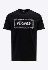 Versace Logo Print Crewneck T-shirt Black 10116941A08584_1B000