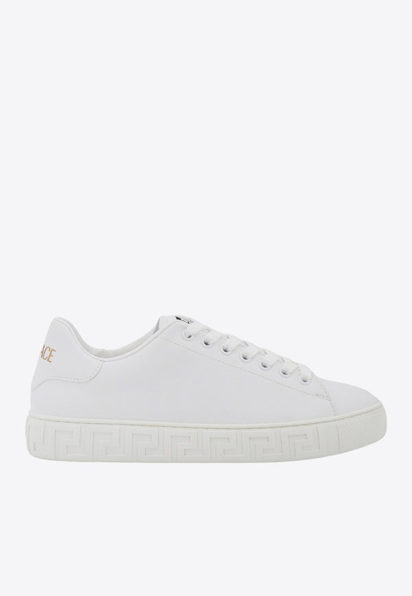 Versace La Greca Leather Low-Top Sneakers White 10135681A09608_1W010