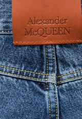 Alexander McQueen Logo Patch Straight-Leg Jeans
 Blue 781770QYAAU_4211