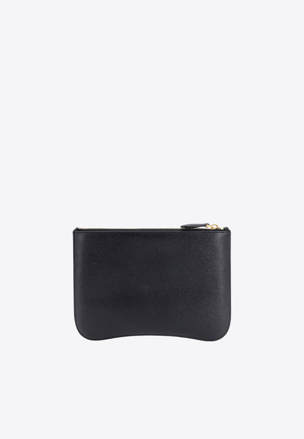 AMI PARIS Paris Paris Grained Leather Clutch Black USL025AL0036_0015