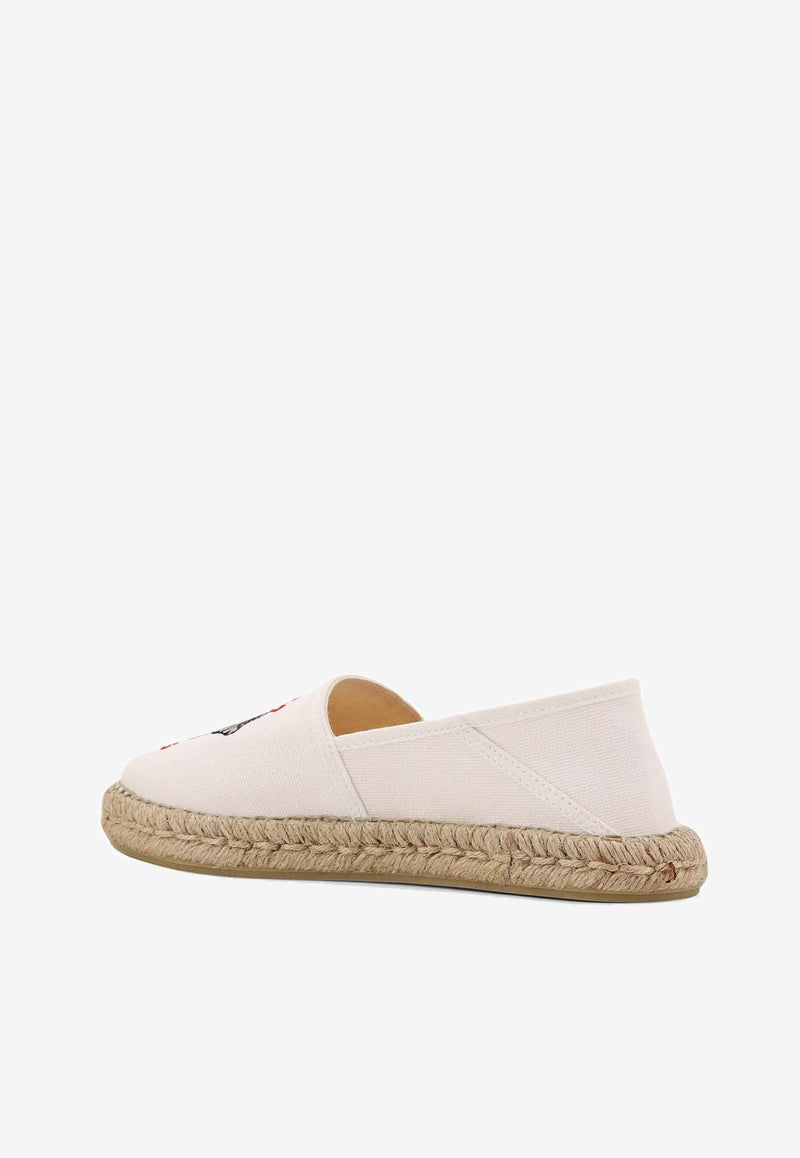 Kenzo Embroidered Elephant Canvas Espadrilles White FE52ES020F82_01