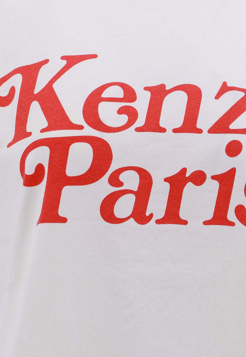 Kenzo Logo Print Crewneck T-shirt White FE52TS1184SO_02