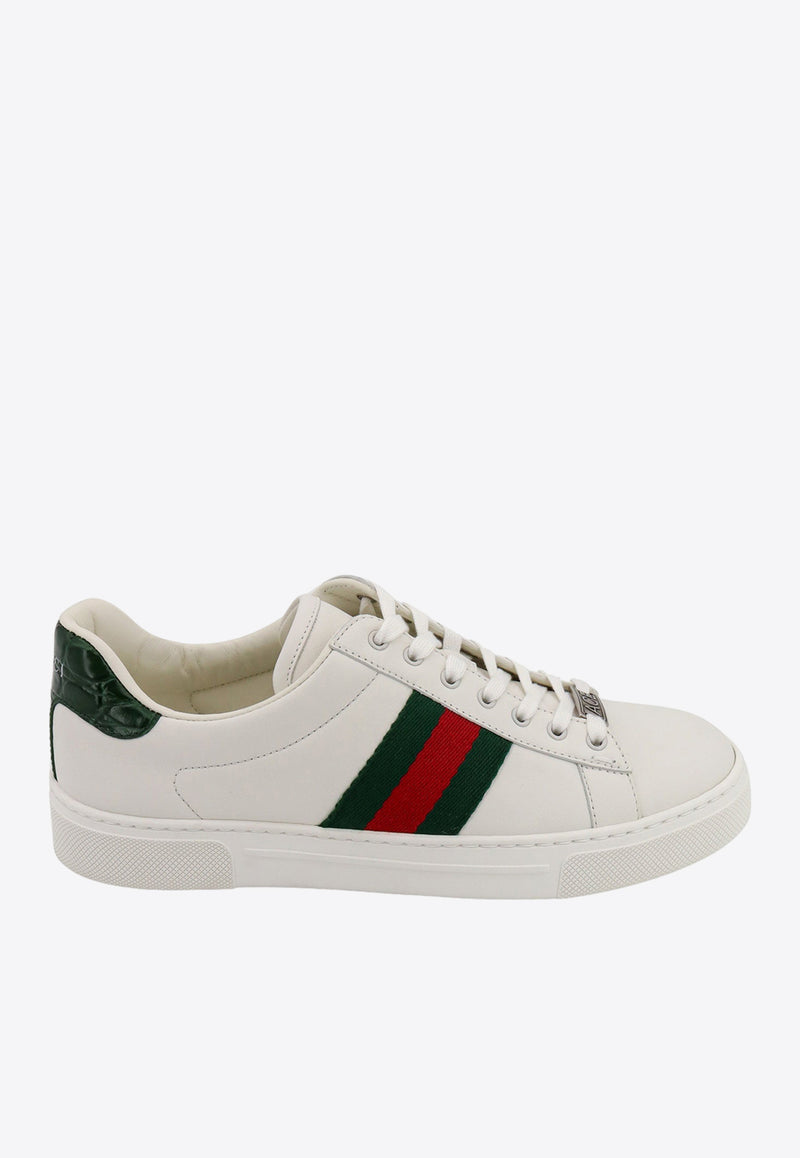 Gucci Ace Web Low-Top Sneakers White 757943AACAG_9055