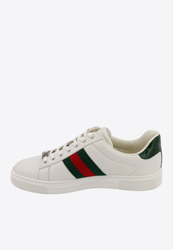 Gucci Ace Web Low-Top Sneakers White 757943AACAG_9055