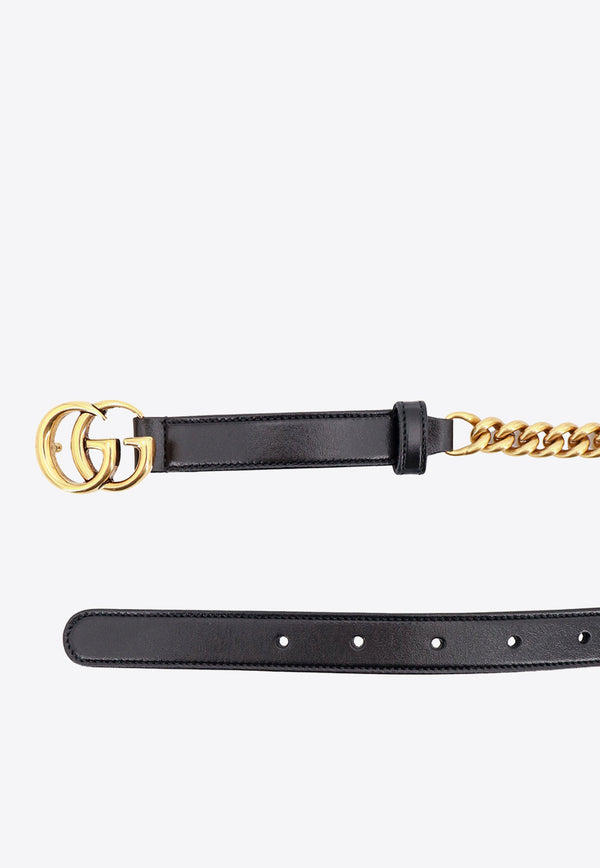 Gucci GG Marmont Thin Chain Belt Black 7601680YAQT_1173