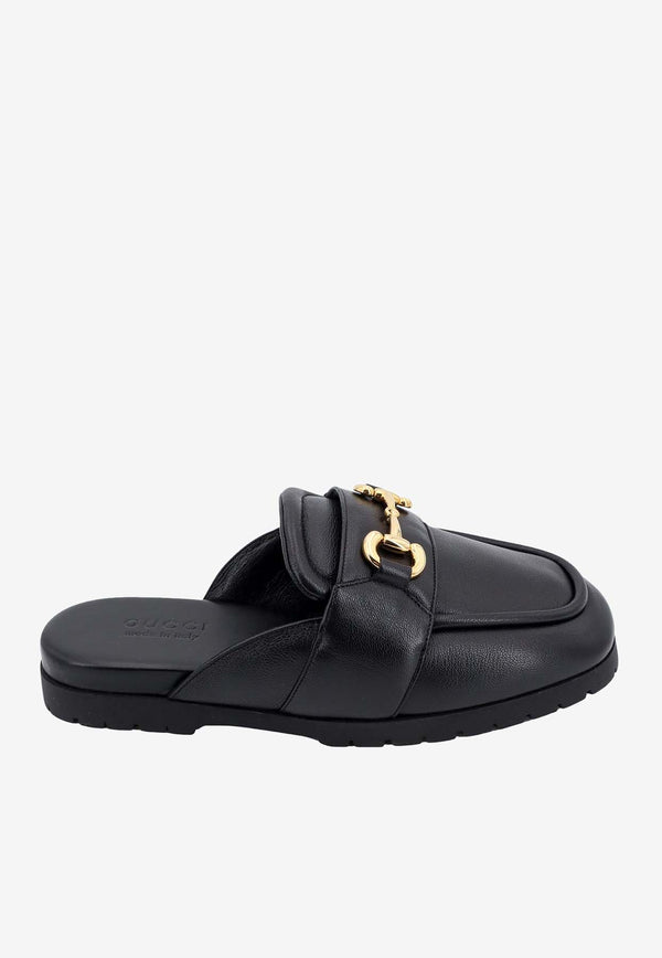 Gucci Iconic Horsebit Leather Slippers Black 771076AACAI_1000