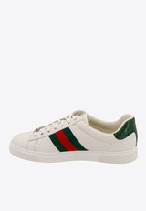 Gucci Ace Leather Low-Top Sneakers White 757892AACAG_9055