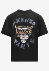 Kenzo Drawn Varsity Tiger Print T-shirt Black FE55TS2744SG_99J