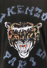 Kenzo Drawn Varsity Tiger Print T-shirt Black FE55TS2744SG_99J