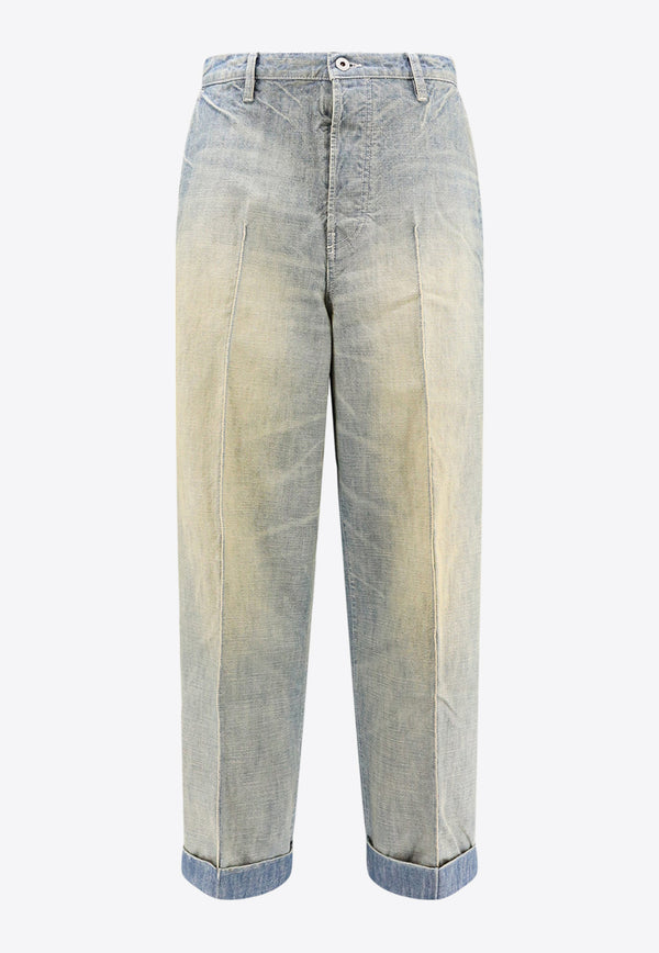 Kenzo Worn-Out Straight Jeans FE55DP3336H7_DY Blue