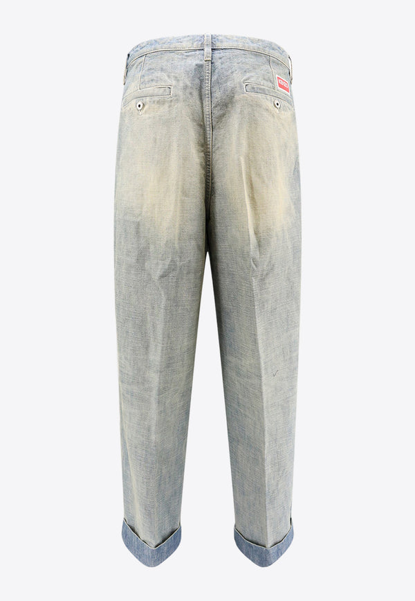 Worn-Out Straight Jeans