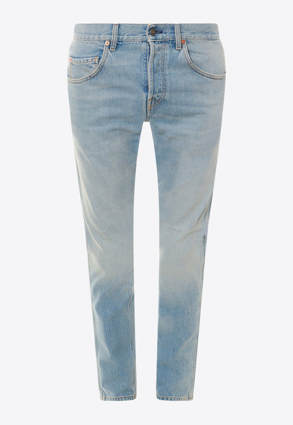 Gucci Iconic Horsebits Straight-Leg Jeans Blue 782595XDCW8_4447