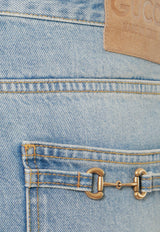 Gucci Iconic Horsebits Straight-Leg Jeans Blue 782595XDCW8_4447