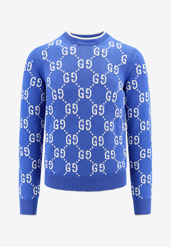 Gucci GG Intarsia Knit Sweater 694767XKCDF_4559 Blue