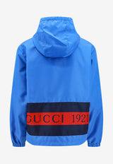 Gucci 1921 Web-Stripe Windbreaker Jacket Blue 770759Z8BO6_4405