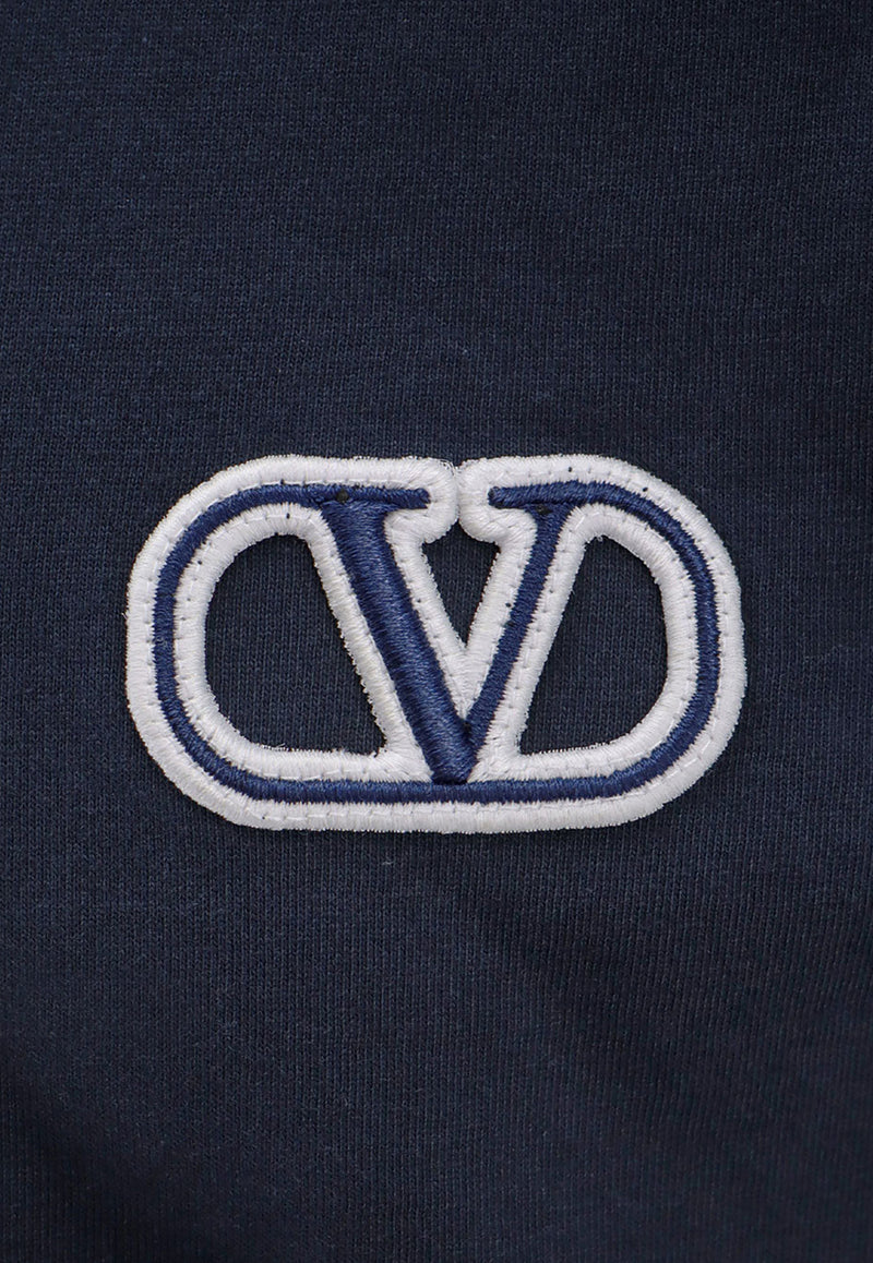 Valentino VLogo Patch Crewneck T-shirt Blue 4V3MG10V9LJ_598