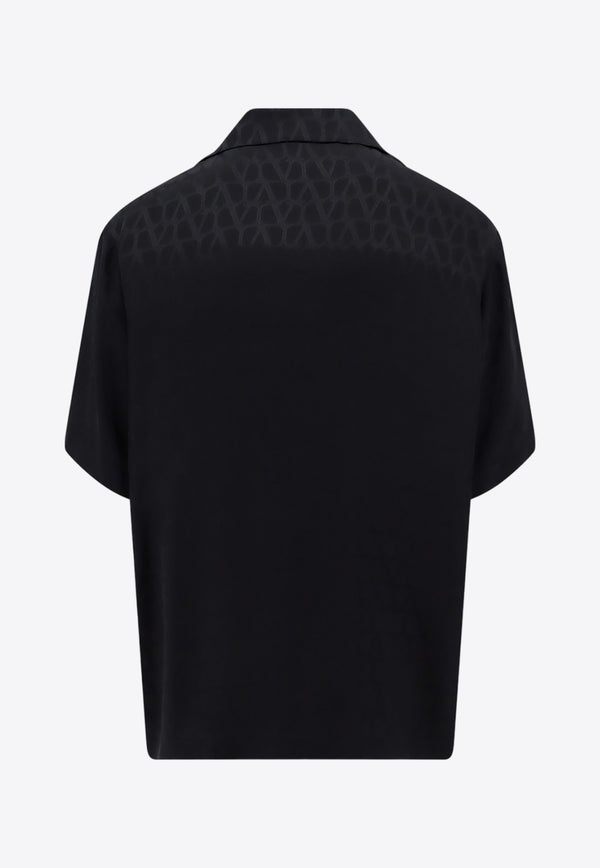 Valentino Iconographe Jacquard Bowling Shirt Black 4V3AAA909V1_MXM