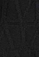 Valentino Toile Iconographe Wool Cardigan Black 4V3KA03K9WW_MXM