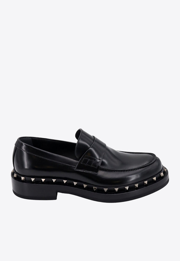 Valentino Rockstud M-way Leather Loafers Black 4Y2S0H64PMA_0NO