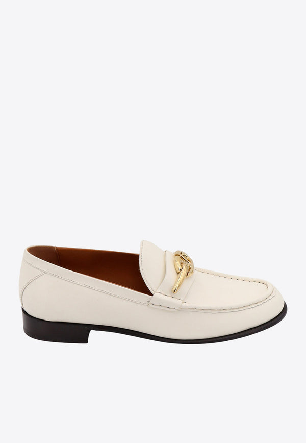 Valentino  The Bold Edition VLogo Leather Loafers White 4W2S0IK0MIM_098