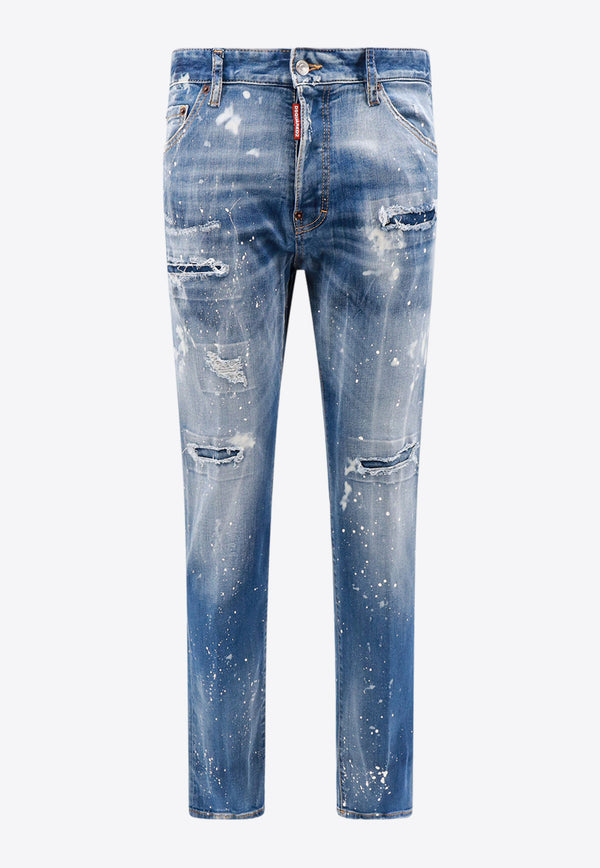 Dsquared2 Cool Guy Paint-Splatter Distressed Jeans Blue S74LB1443S30789_470
