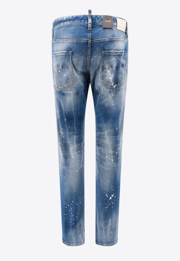 Dsquared2 Cool Guy Paint-Splatter Distressed Jeans Blue S74LB1443S30789_470