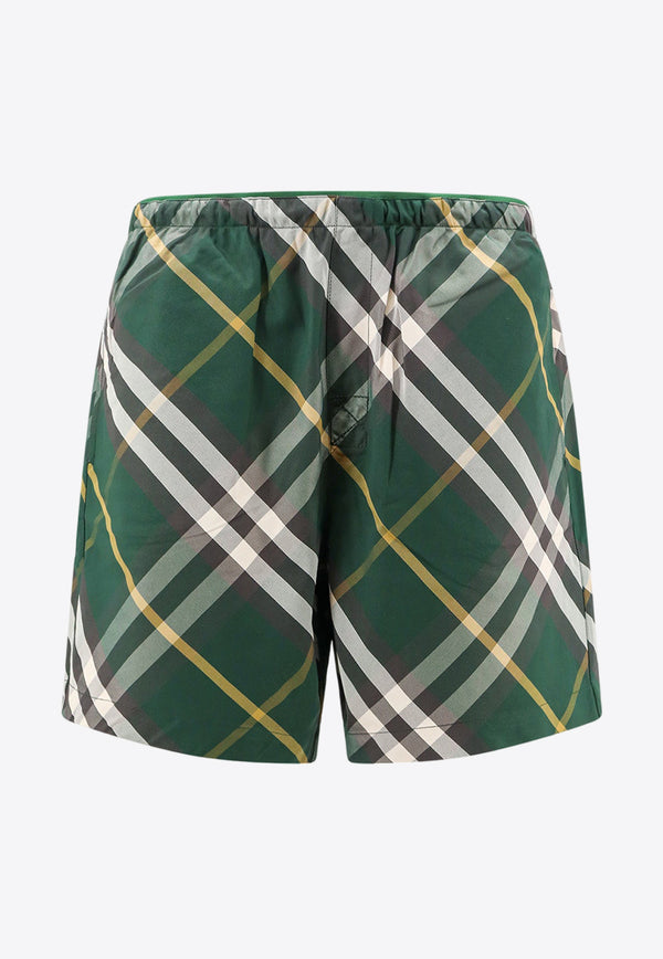 Burberry Check Pattern Swim Shorts Green 8083162_B8660