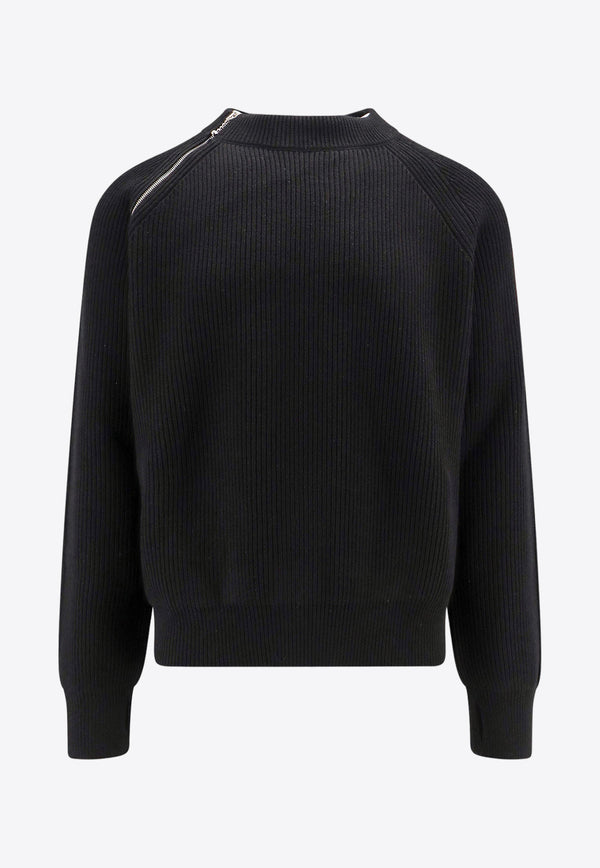 Burberry Ribbed Wool Sweater Black 8083175_A1189