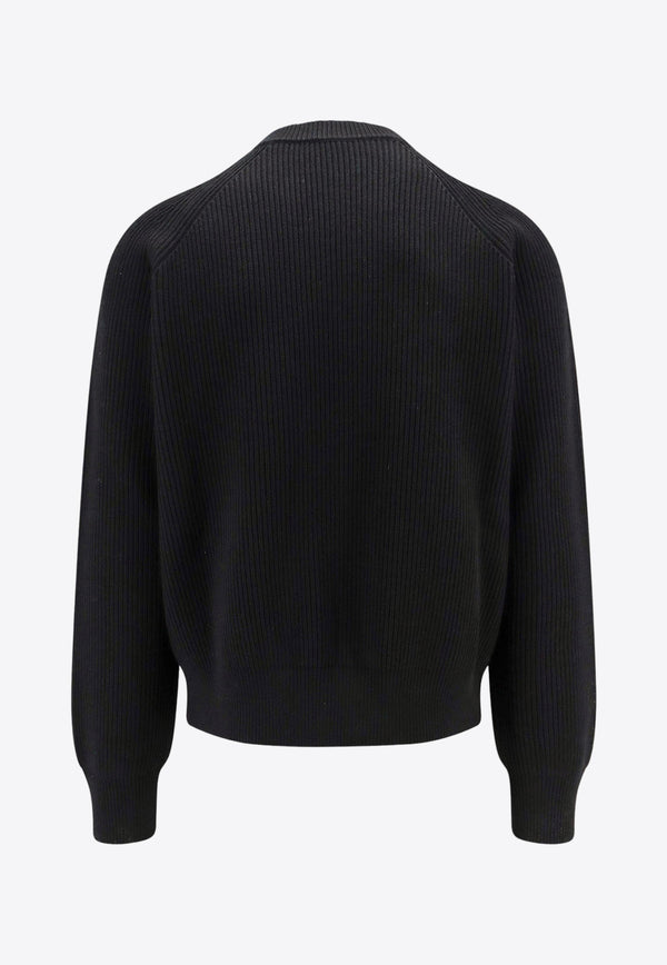 Burberry Ribbed Wool Sweater Black 8083175_A1189