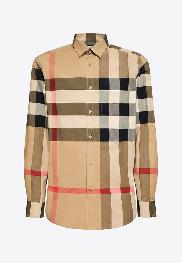 Burberry Long-Sleeved Checked Shirt 8071445_A7028