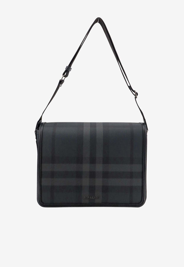 Burberry Alfred Checked Messenger Bag Gray 8072339_A8800