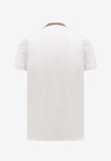 Burberry Striped-Collar Logo Polo T-shirt White 8084018_A1464