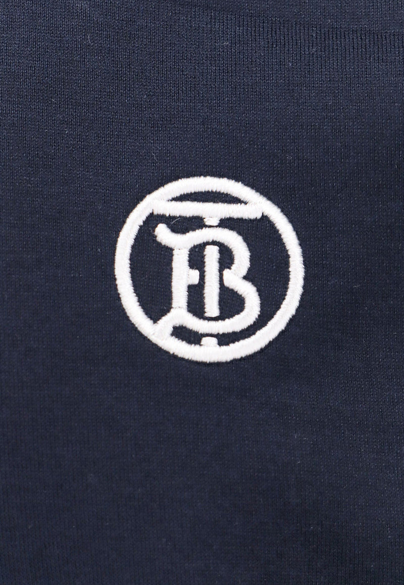 Burberry Logo-Embroidered Crewneck T-shirt 8084020_B1488