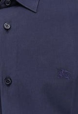 Burberry EKD Embroidered Long-Sleeved Shirt Blue 8071800_A1222