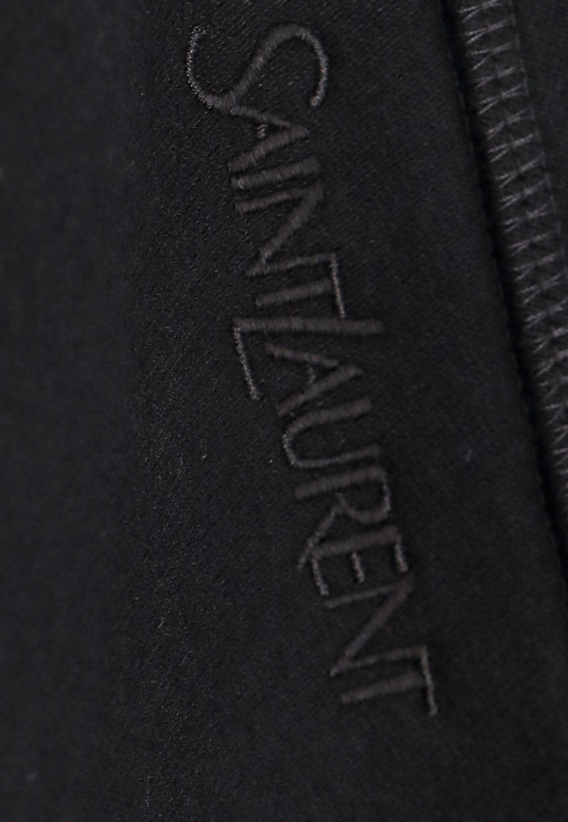 Saint Laurent Logo-Embroidered Crewneck Sweatshirt Black 770879Y36SW_1000