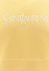 Saint Laurent Logo Embroidered Cropped Sweatshirt Yellow 779611Y36SW_7290