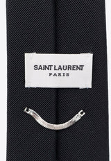 Saint Laurent Pointed Silk Tie Black 7820003YP34_1000
