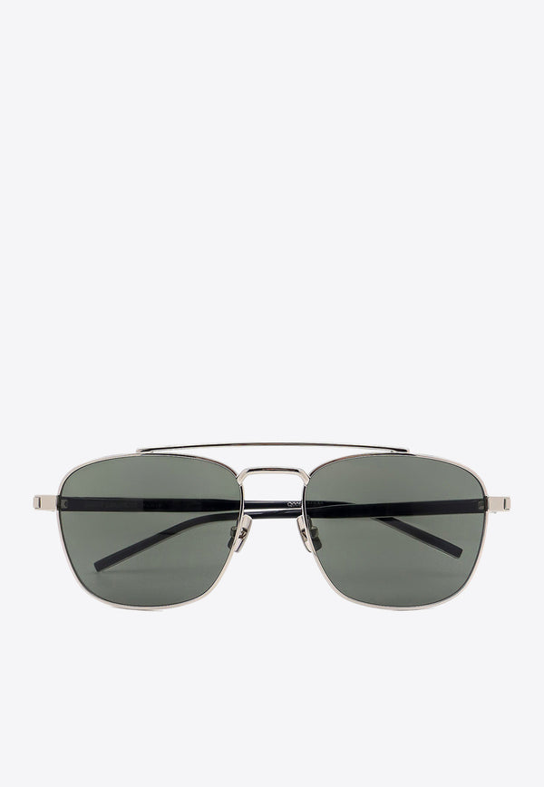 Saint Laurent Aviator-Shaped Sunglasses Gray 779830Y9965_8162