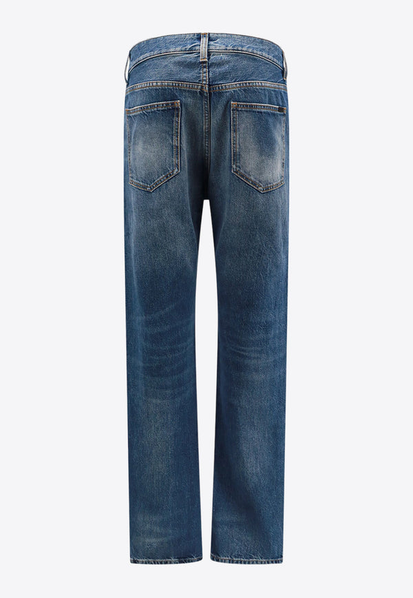Saint Laurent Straight-Leg Washed Jeans Blue 757190Y09XB_5069