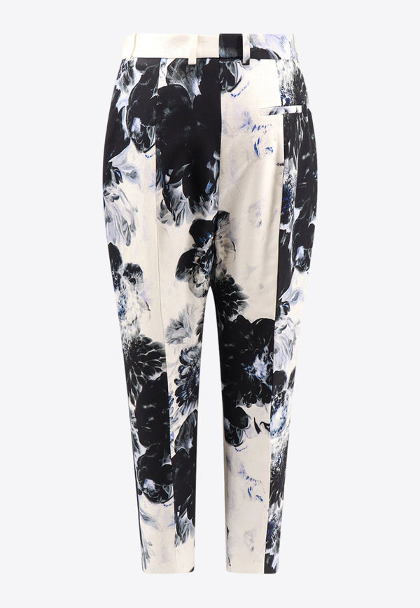 Alexander McQueen Floral Print Tailored Pants White 585809QZALD_4243