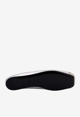 Alexander McQueen Punk Laminated Leather Ballet Flats Silver 780709WIF14_8100