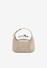 Alexander McQueen Jeweled Leather Hobo Bag Beige 731136DYTAB_2630