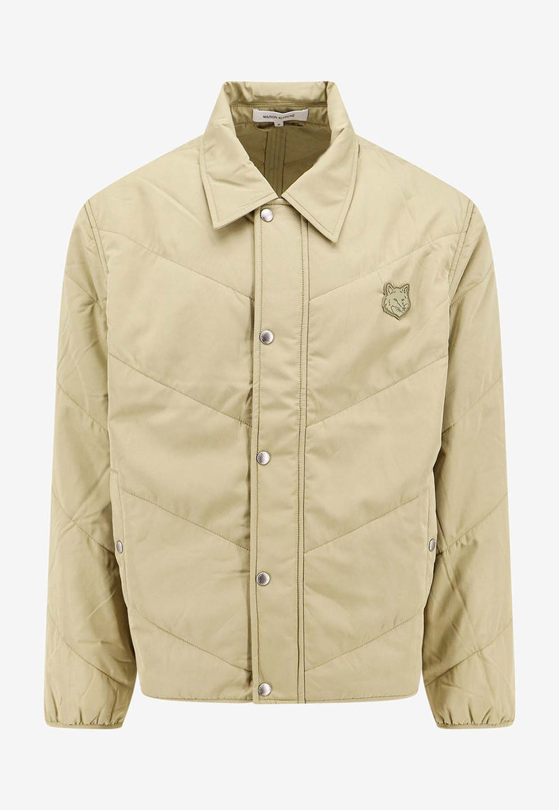 Maison Kitsuné Fox Patch Quilted Jacket Beige MM02104WQ4016_P357