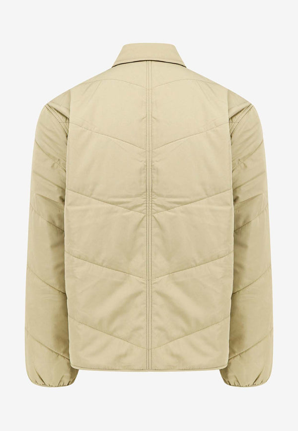 Maison Kitsuné Fox Patch Quilted Jacket Beige MM02104WQ4016_P357