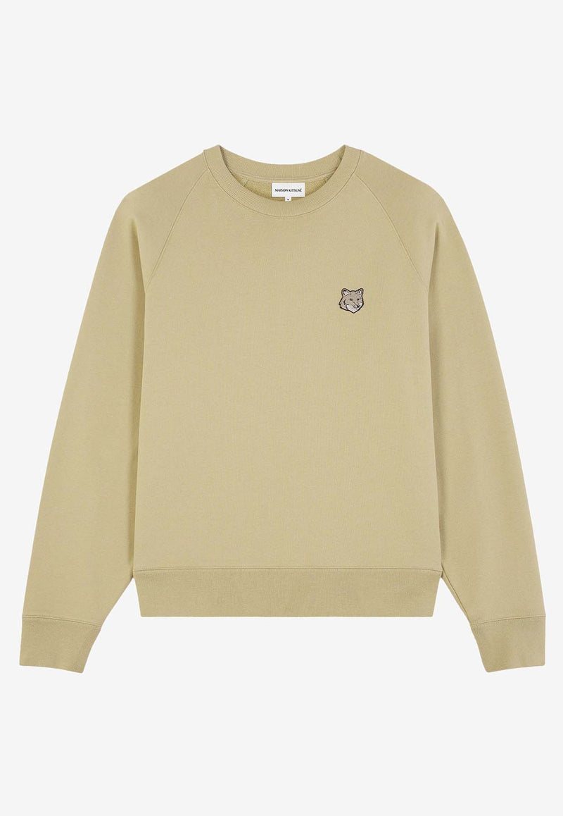 Maison Kitsuné Logo Patch Crewneck Sweatshirt Green MM00304KM0001_P357