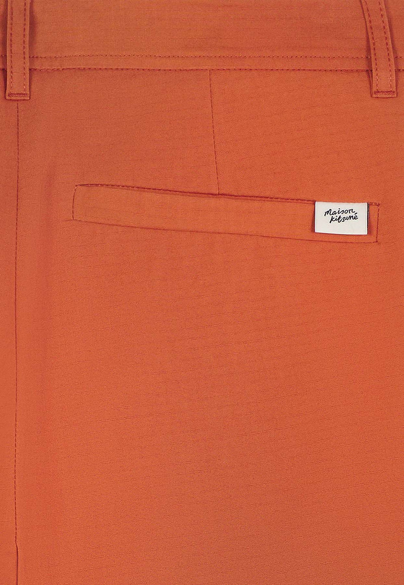 Maison Kitsuné Logo Patch Bermuda Shorts Orange MM01402WW0074_P674