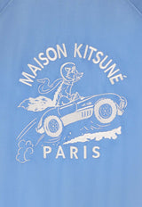 Maison Kitsuné Logo Embroidered Bomber Jacket Blue MW02103WF0023_P428