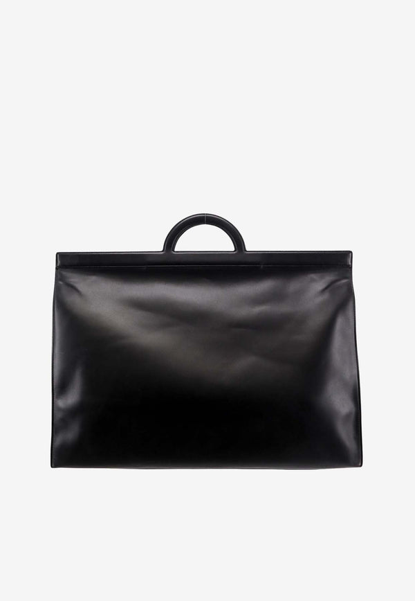 Valentino Slogan Print Leather Top Handle Bag Black 4Y0B0C63BSE_0NI