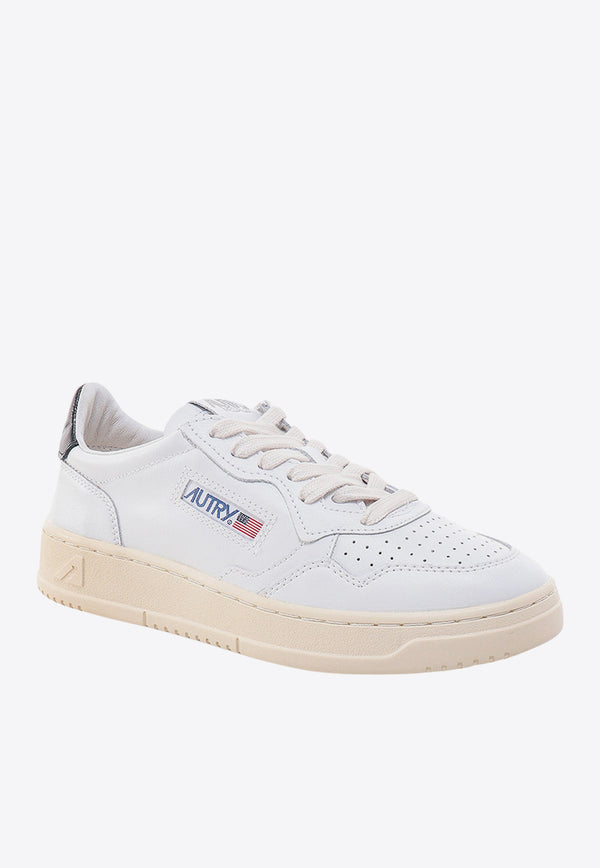 Autry Medalist Leather Low-Top Sneakers White AULWLL22_BLACK